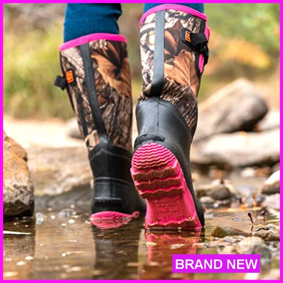 Mid Calf Rain Boots Waterproof Rubber Garden Mud Working Outdoor Footwear - Picture 3 of 7